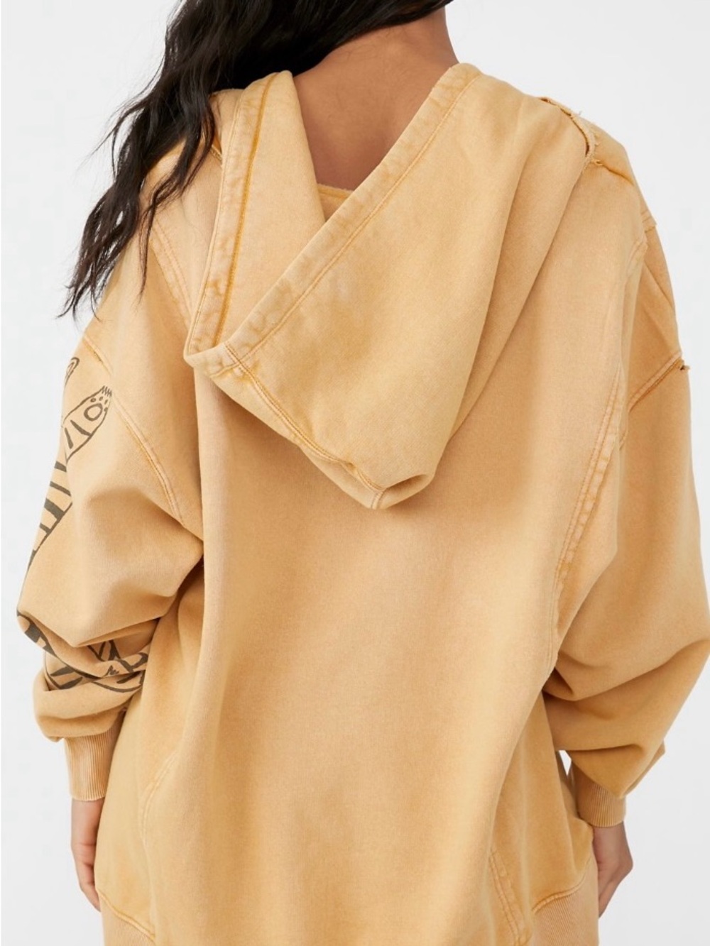 RARE & HTF We The Free by Free People Sha La La Hoodie with Cat Graphics Sz XS - Picture 2 of 11